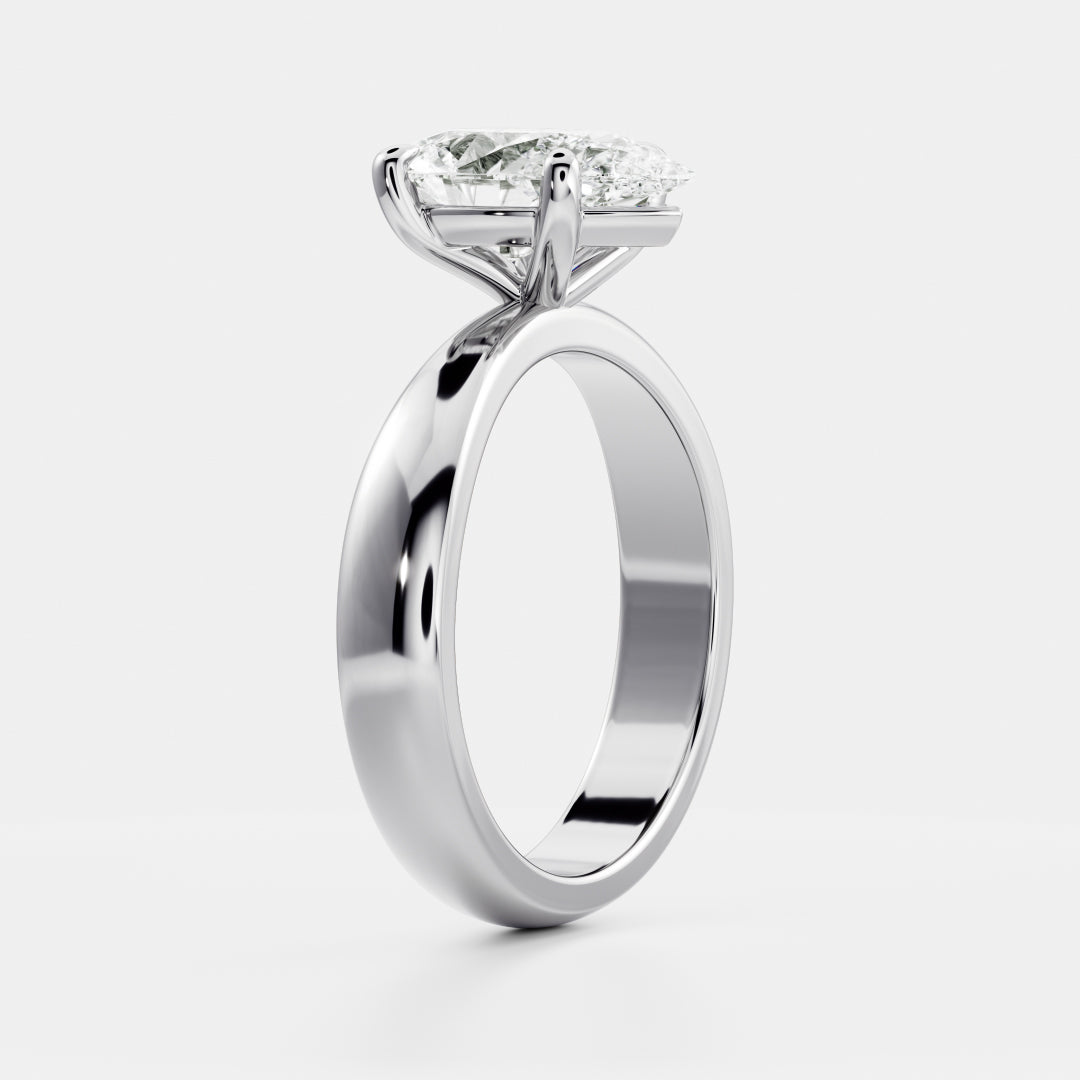 Oval Three Stone Lab Grown Diamond Engagement Ring