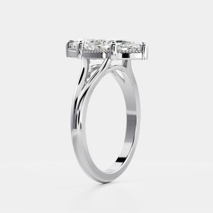 Oval Three Stone Lab Grown Diamond Engagement Ring