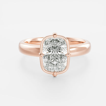 Oval Three Stone Lab Grown Diamond Engagement Ring