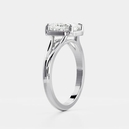 Oval Three Stone Lab Grown Diamond Engagement Ring