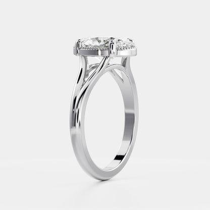 Oval Three Stone Lab Grown Diamond Engagement Ring