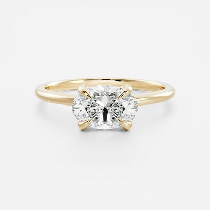 Oval Three Stone Lab Grown Diamond Engagement Ring