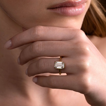 Oval Three Stone Lab Grown Diamond Engagement Ring