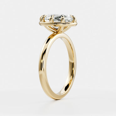 Oval Three Stone Lab Grown Diamond Engagement Ring