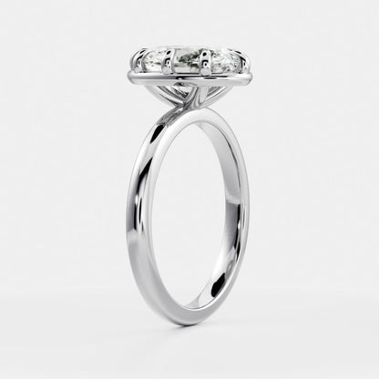 Oval Three Stone Lab Grown Diamond Engagement Ring