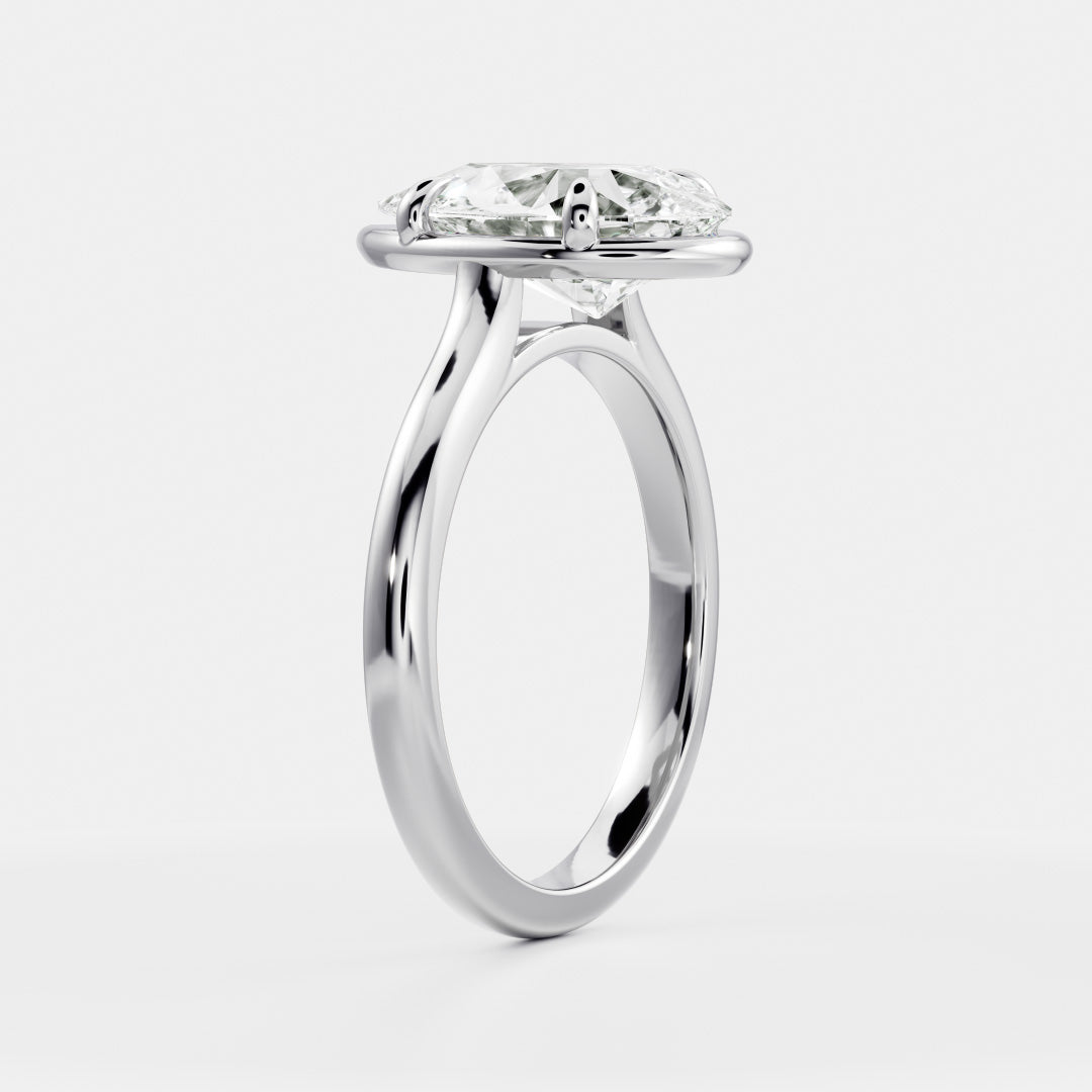 Oval Three Stone Lab Grown Diamond Engagement Ring