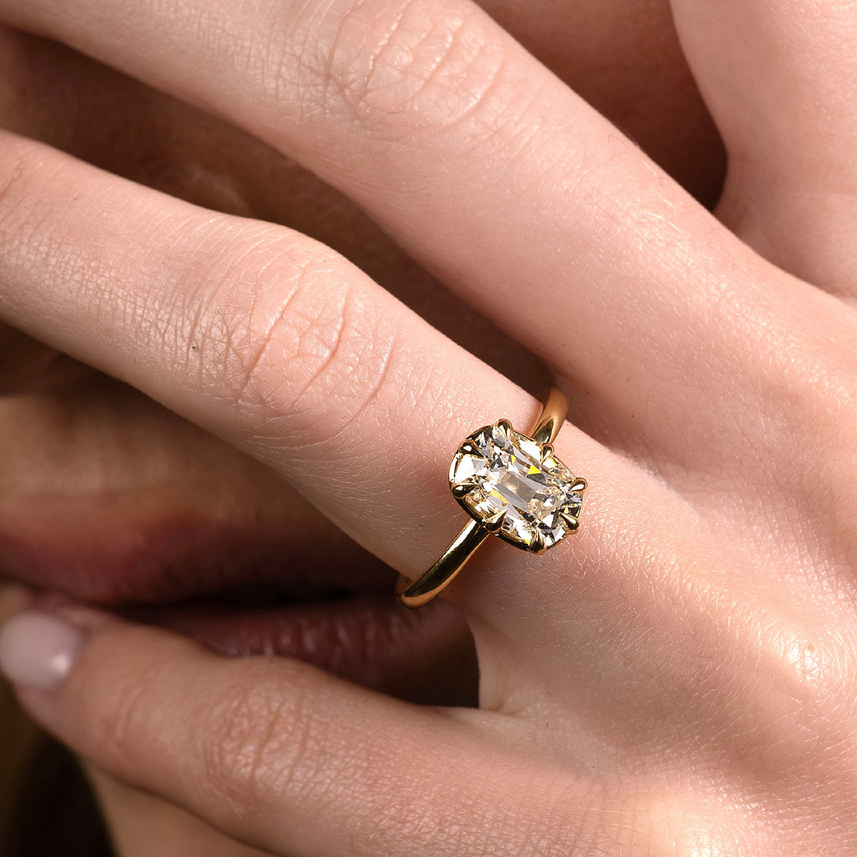Oval Three Stone Lab Grown Diamond Engagement Ring