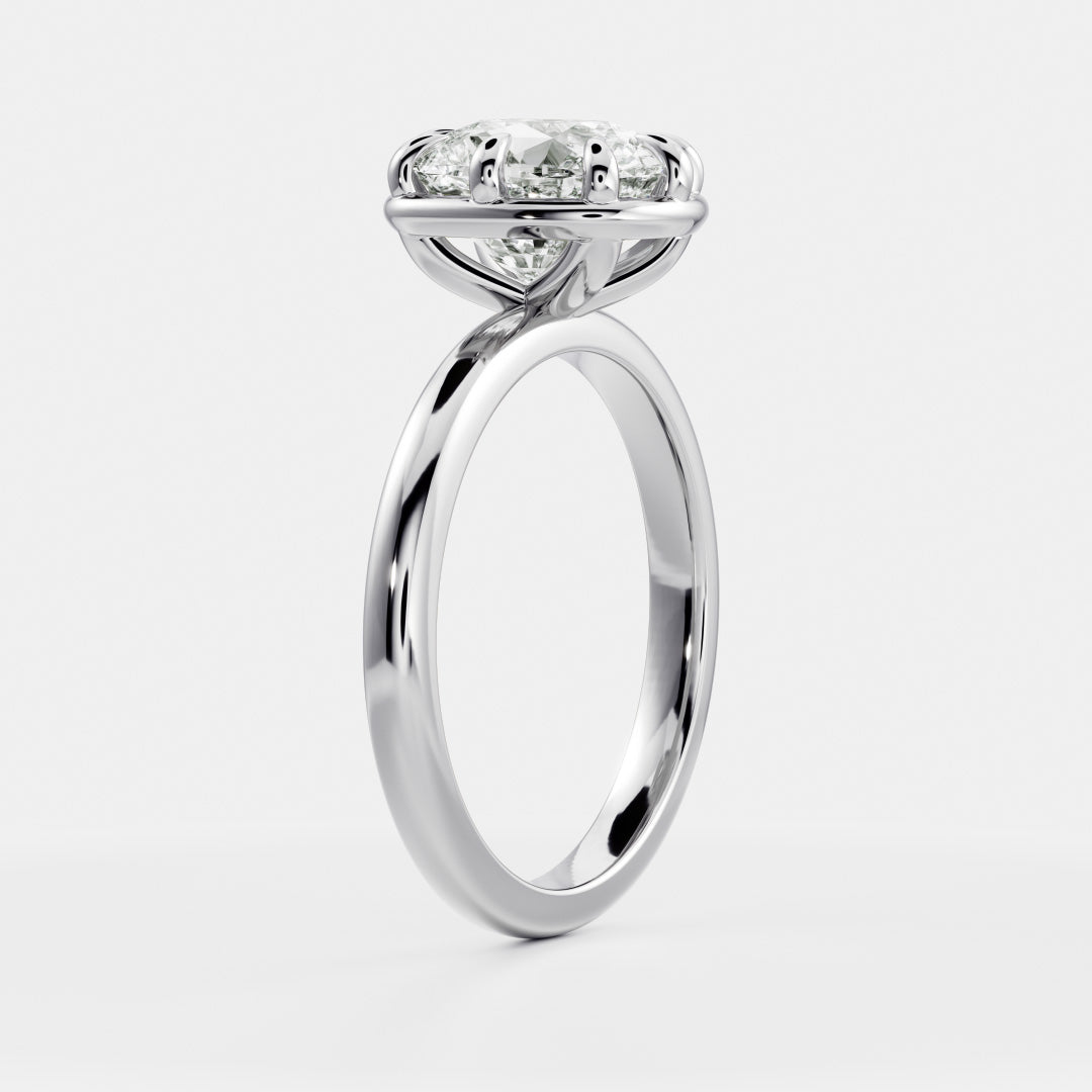 Oval Three Stone Lab Grown Diamond Engagement Ring