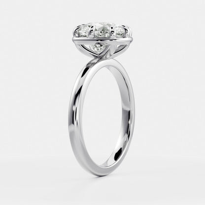Oval Three Stone Lab Grown Diamond Engagement Ring