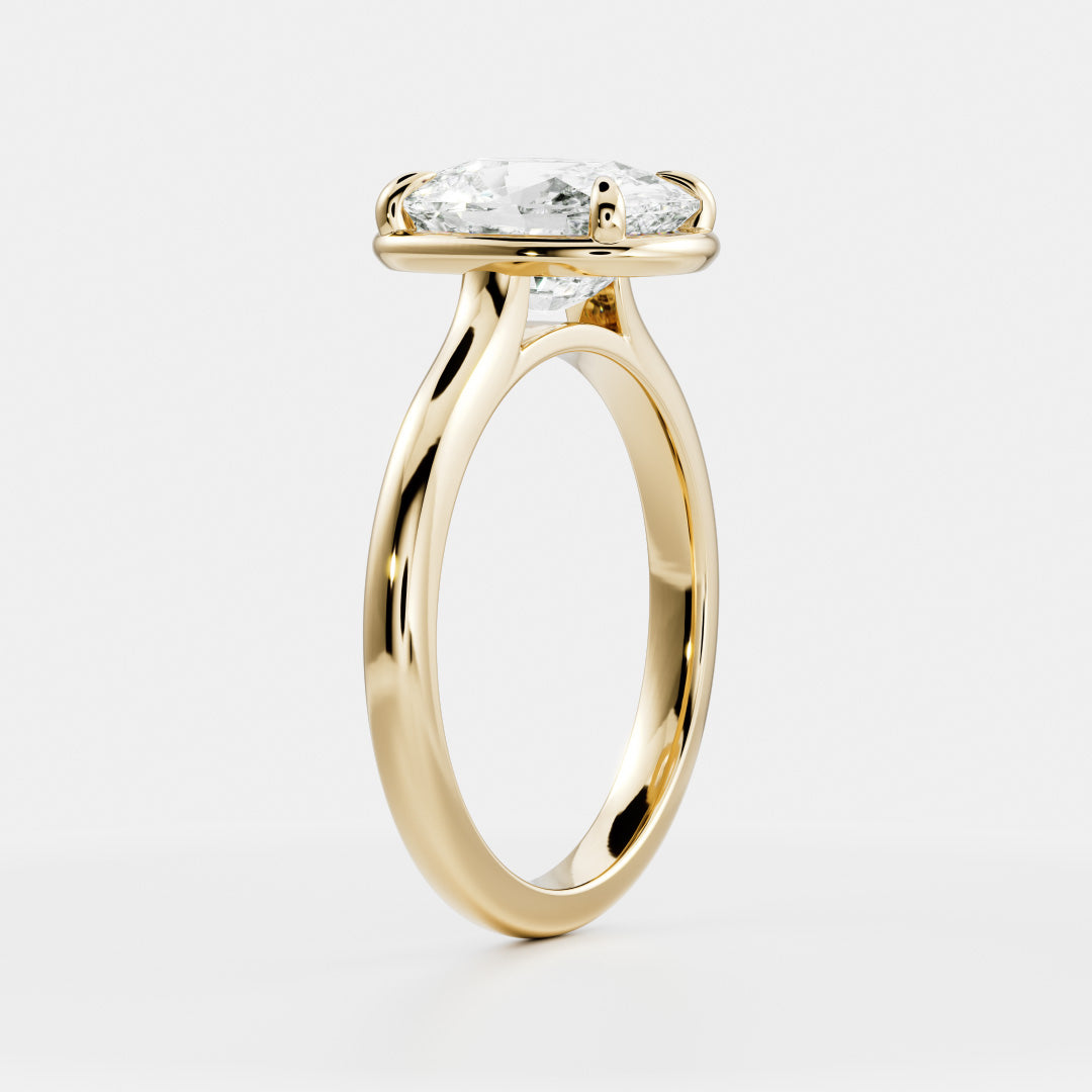 Oval Three Stone Lab Grown Diamond Engagement Ring