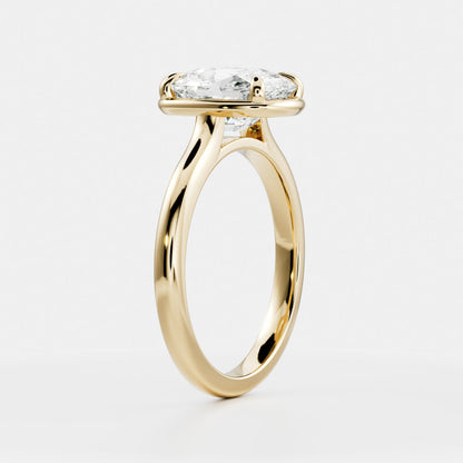Oval Three Stone Lab Grown Diamond Engagement Ring