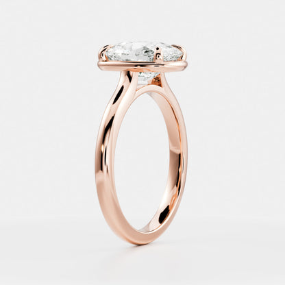 Oval Three Stone Lab Grown Diamond Engagement Ring