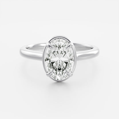 Oval Three Stone Lab Grown Diamond Engagement Ring