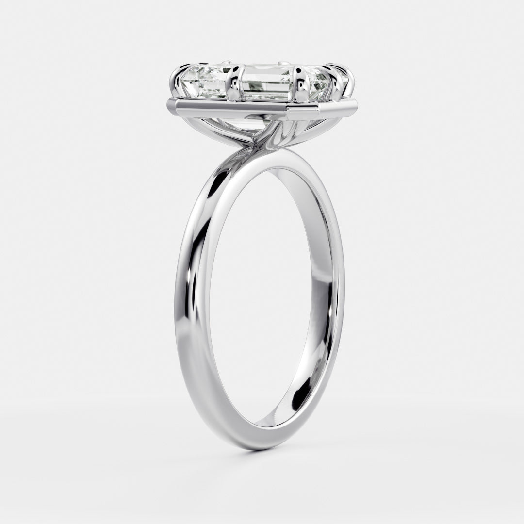 Oval Three Stone Lab Grown Diamond Engagement Ring