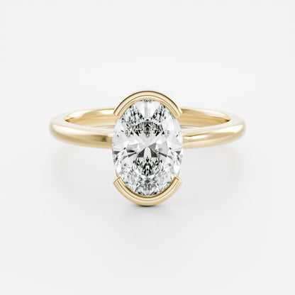 Oval Three Stone Lab Grown Diamond Engagement Ring