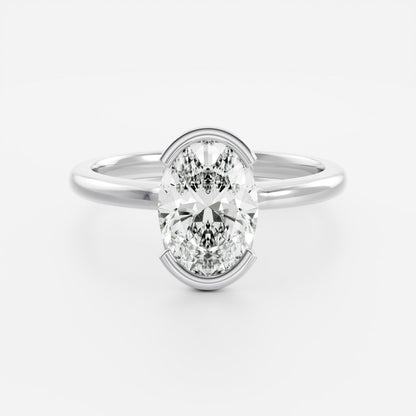 Oval Three Stone Lab Grown Diamond Engagement Ring