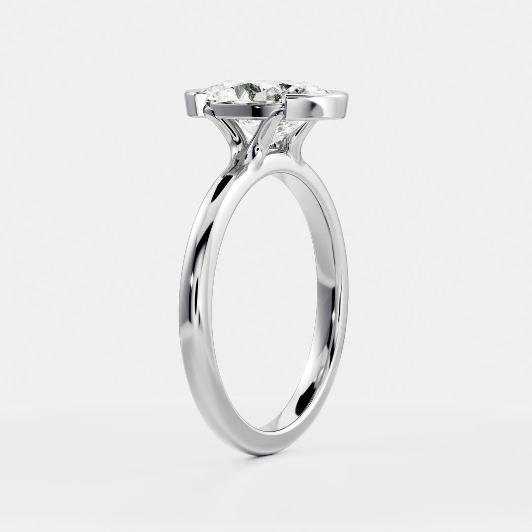 Oval Three Stone Lab Grown Diamond Engagement Ring