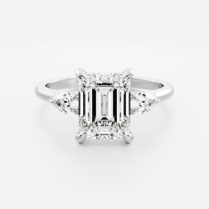 Oval Three Stone Lab Grown Diamond Engagement Ring