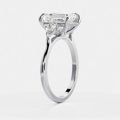 Oval Three Stone Lab Grown Diamond Engagement Ring
