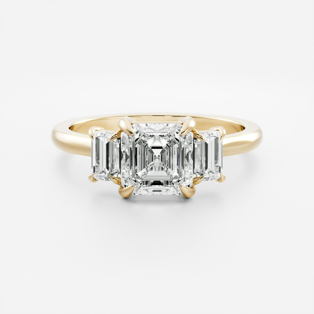 Oval Three Stone Lab Grown Diamond Engagement Ring