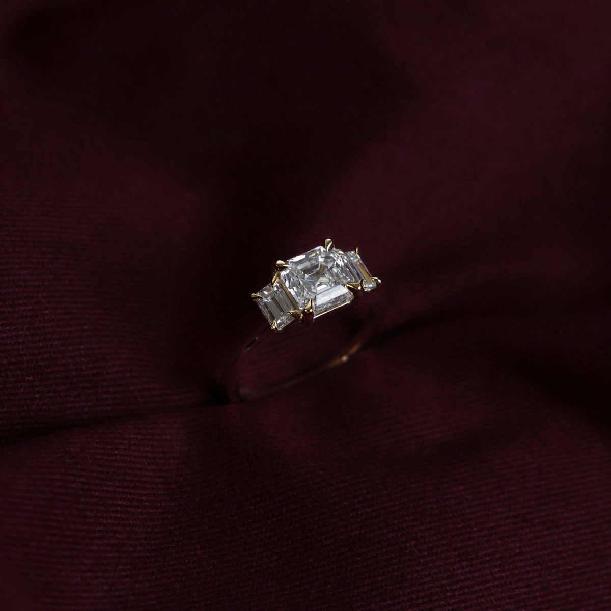 Oval Three Stone Lab Grown Diamond Engagement Ring