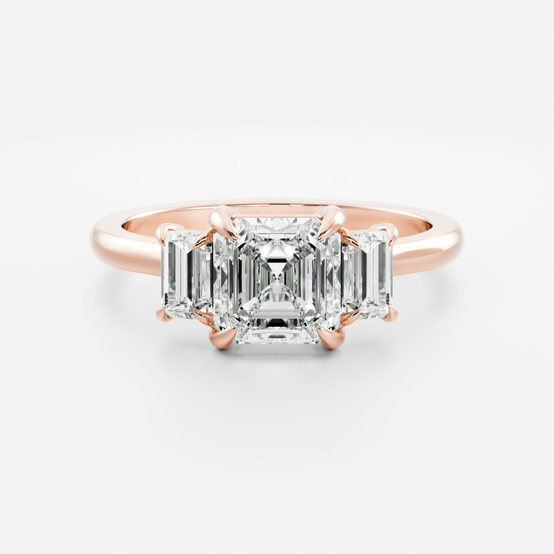 Oval Three Stone Lab Grown Diamond Engagement Ring