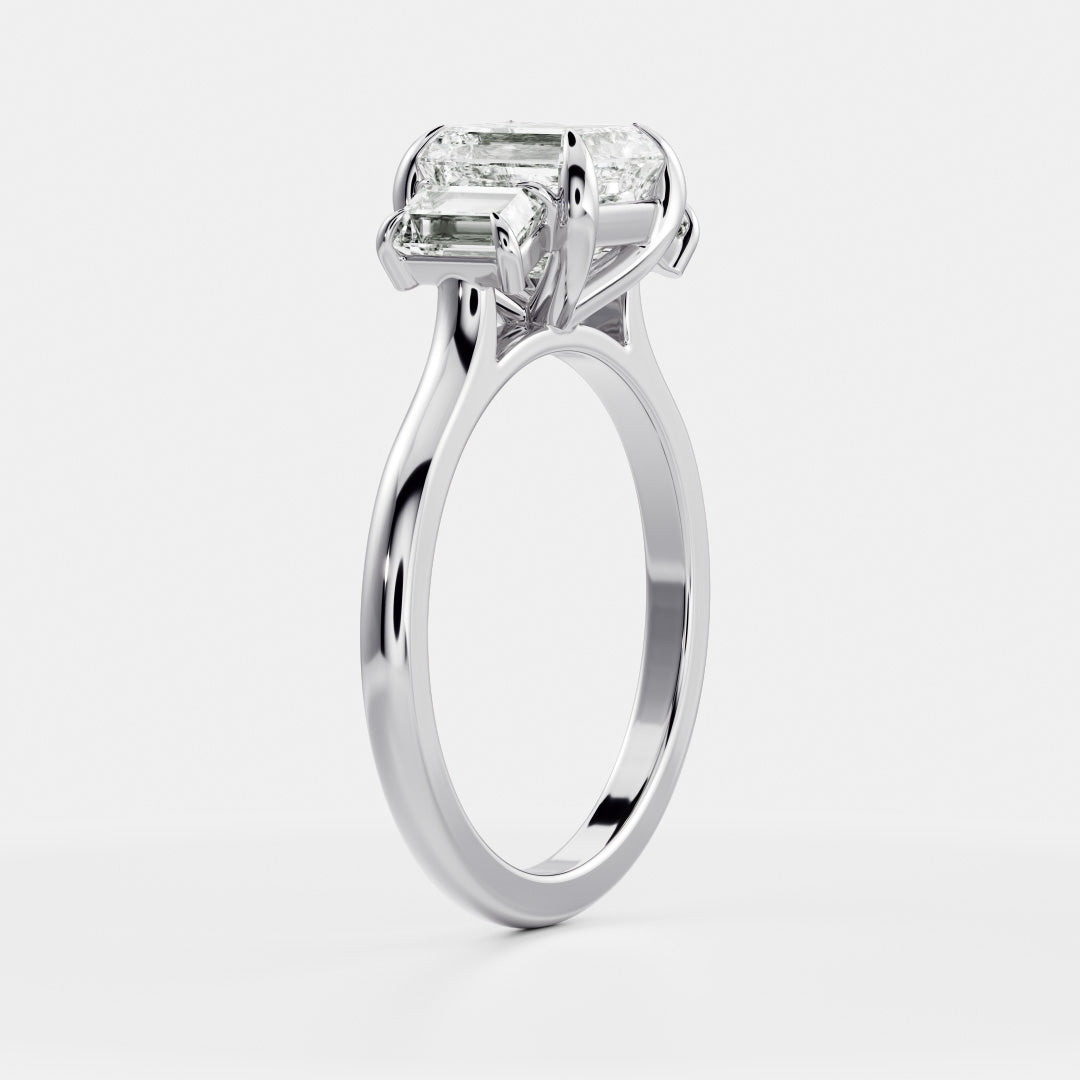 Oval Three Stone Lab Grown Diamond Engagement Ring