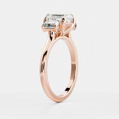 Oval Three Stone Lab Grown Diamond Engagement Ring