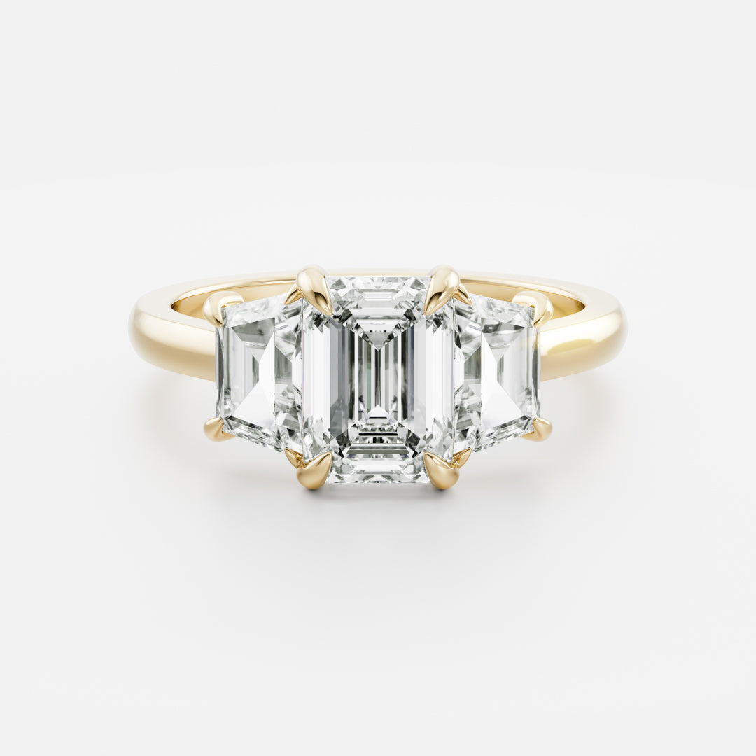 Oval Three Stone Lab Grown Diamond Engagement Ring