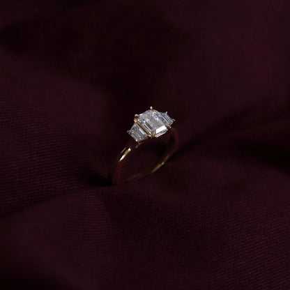 Oval Three Stone Lab Grown Diamond Engagement Ring