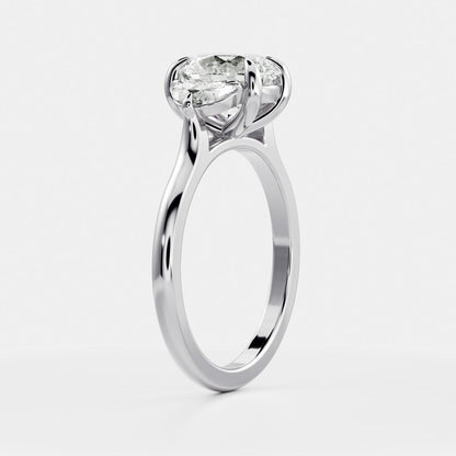 Oval Three Stone Lab Grown Diamond Engagement Ring