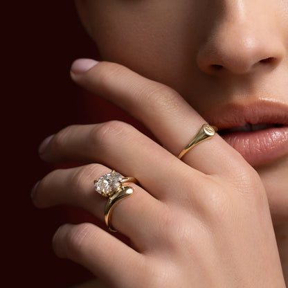 Oval Three Stone Lab Grown Diamond Engagement Ring