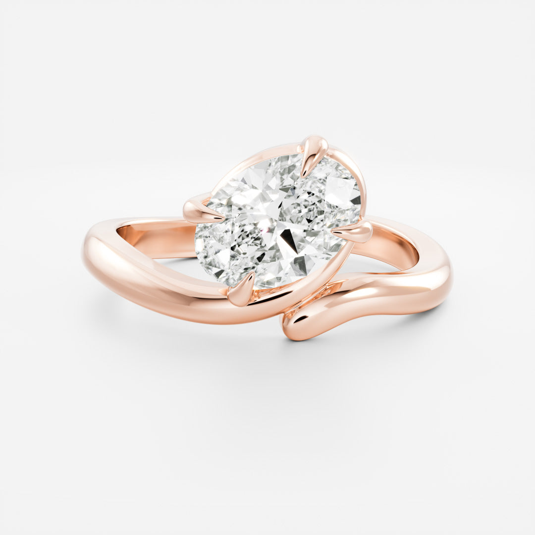 Oval Three Stone Lab Grown Diamond Engagement Ring