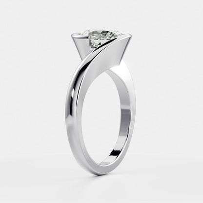 Oval Three Stone Lab Grown Diamond Engagement Ring