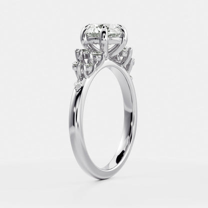 Oval Three Stone Lab Grown Diamond Engagement Ring
