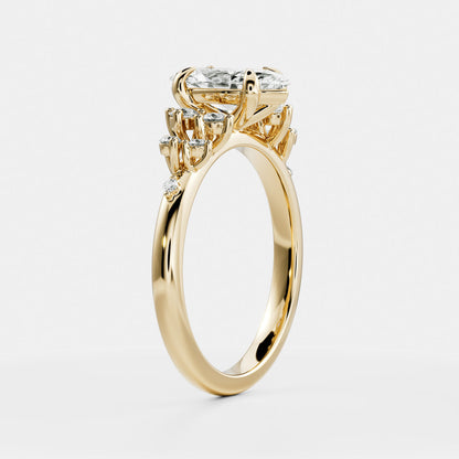 Oval Three Stone Lab Grown Diamond Engagement Ring