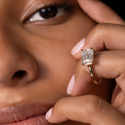 Oval Three Stone Lab Grown Diamond Engagement Ring