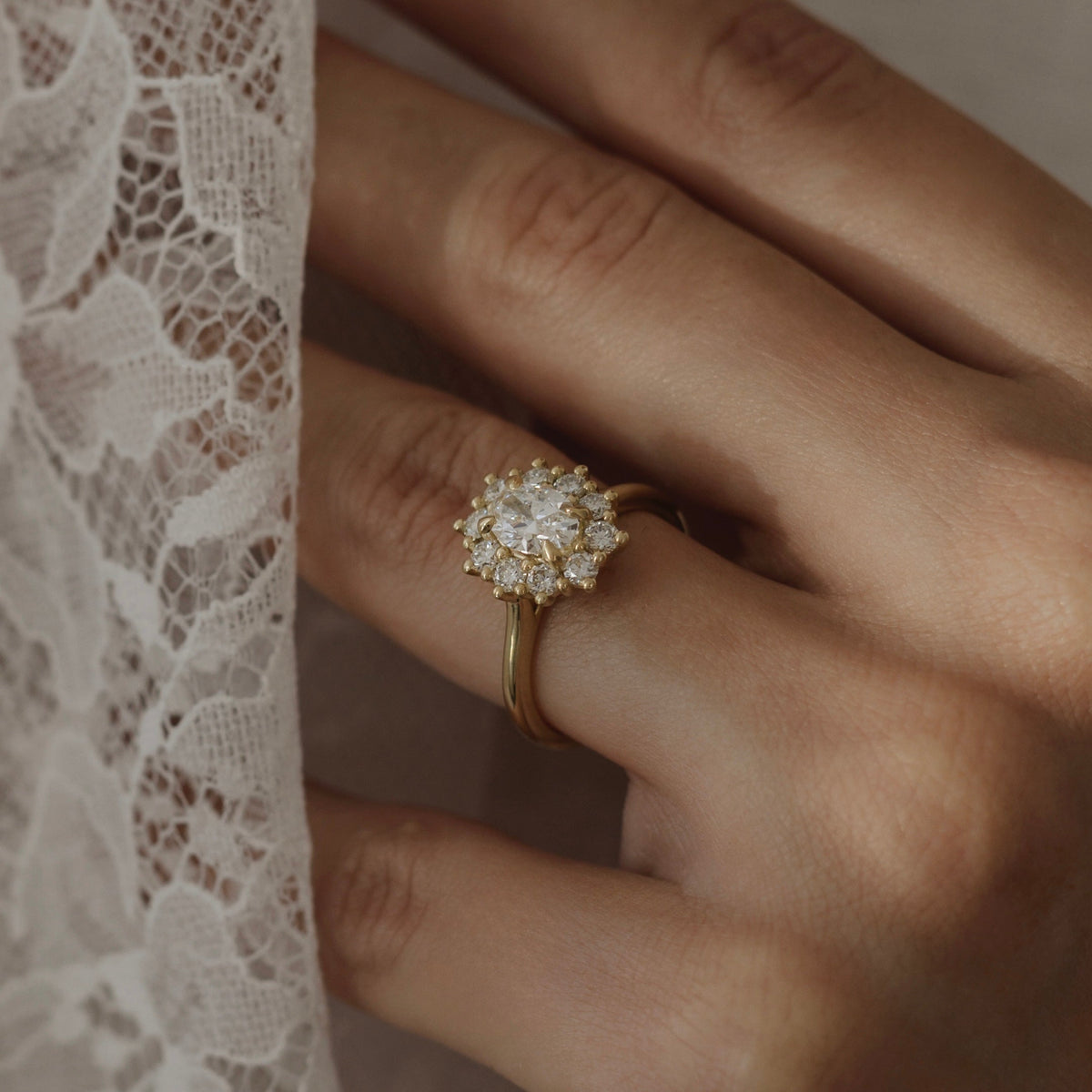 Oval Three Stone Lab Grown Diamond Engagement Ring
