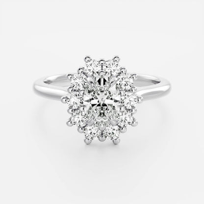 Oval Three Stone Lab Grown Diamond Engagement Ring