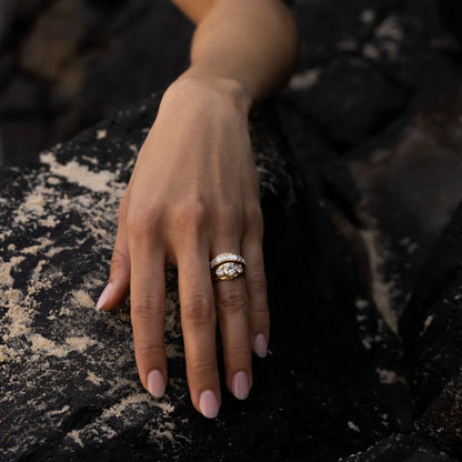 Oval Three Stone Lab Grown Diamond Engagement Ring