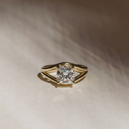 Oval Three Stone Lab Grown Diamond Engagement Ring