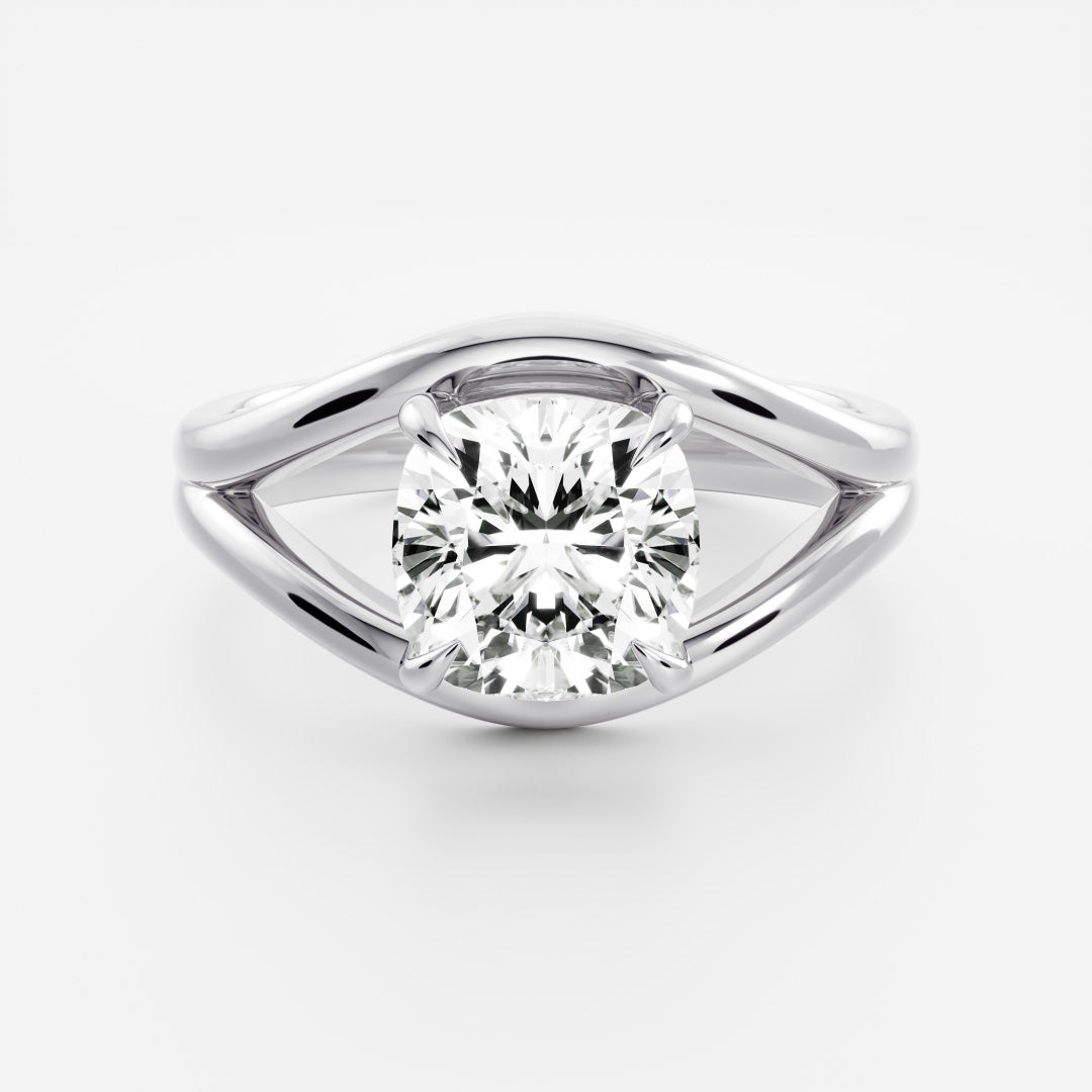 Oval Three Stone Lab Grown Diamond Engagement Ring