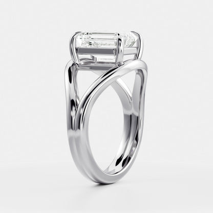 Oval Three Stone Lab Grown Diamond Engagement Ring