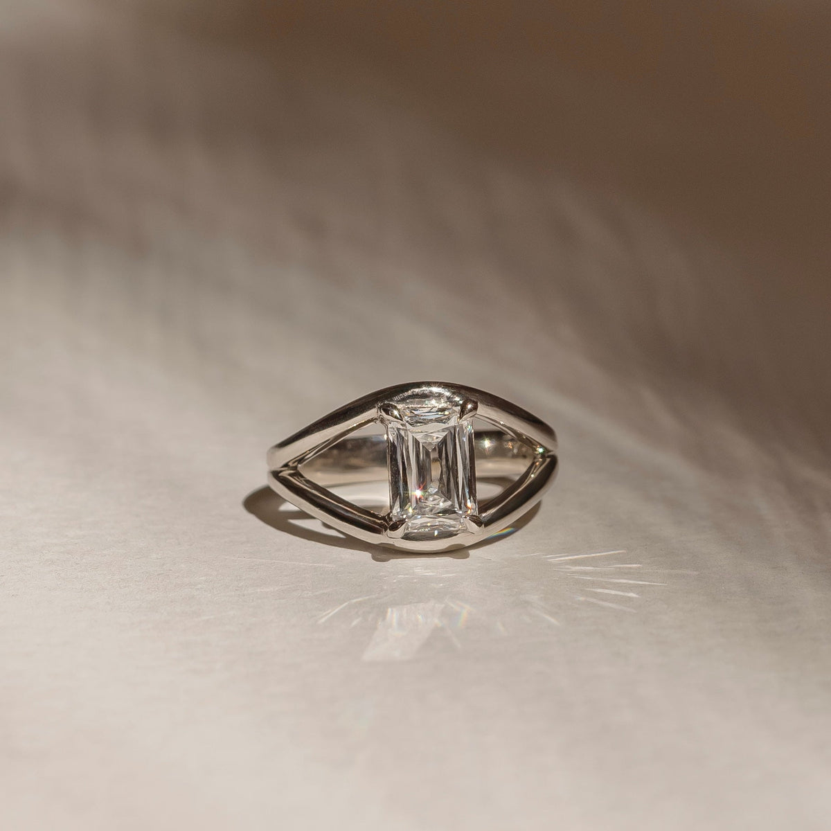 Oval Three Stone Lab Grown Diamond Engagement Ring