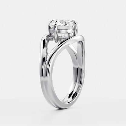 Oval Three Stone Lab Grown Diamond Engagement Ring