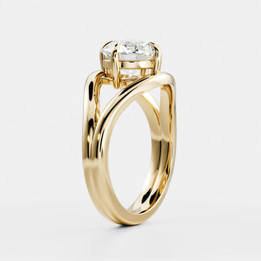 Oval Three Stone Lab Grown Diamond Engagement Ring