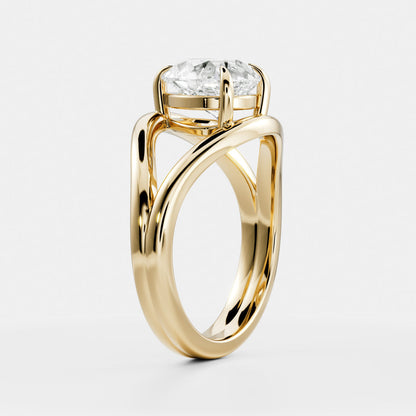 Oval Three Stone Lab Grown Diamond Engagement Ring