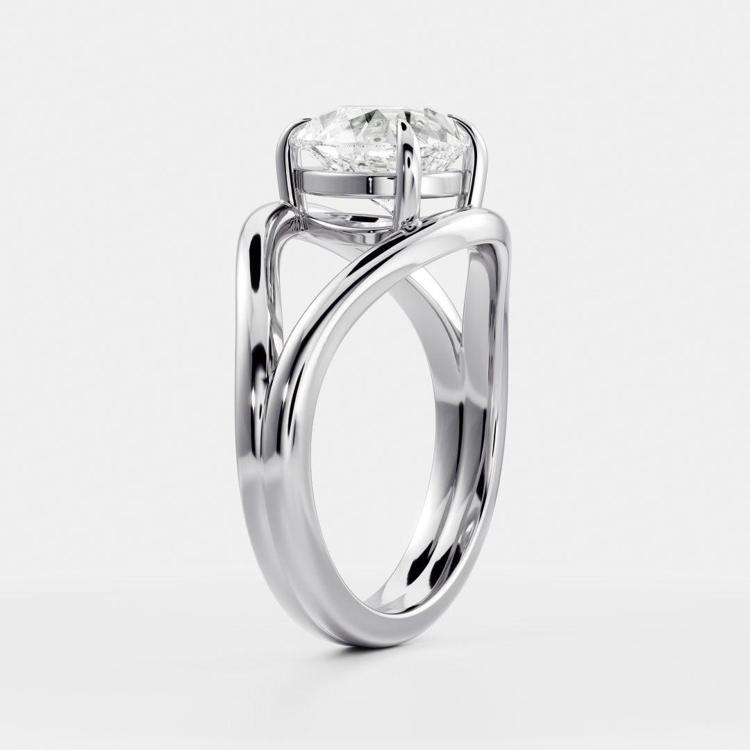 Oval Three Stone Lab Grown Diamond Engagement Ring