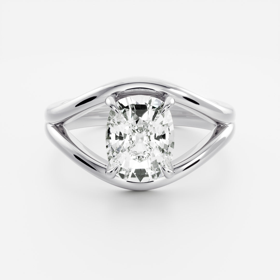 Oval Three Stone Lab Grown Diamond Engagement Ring