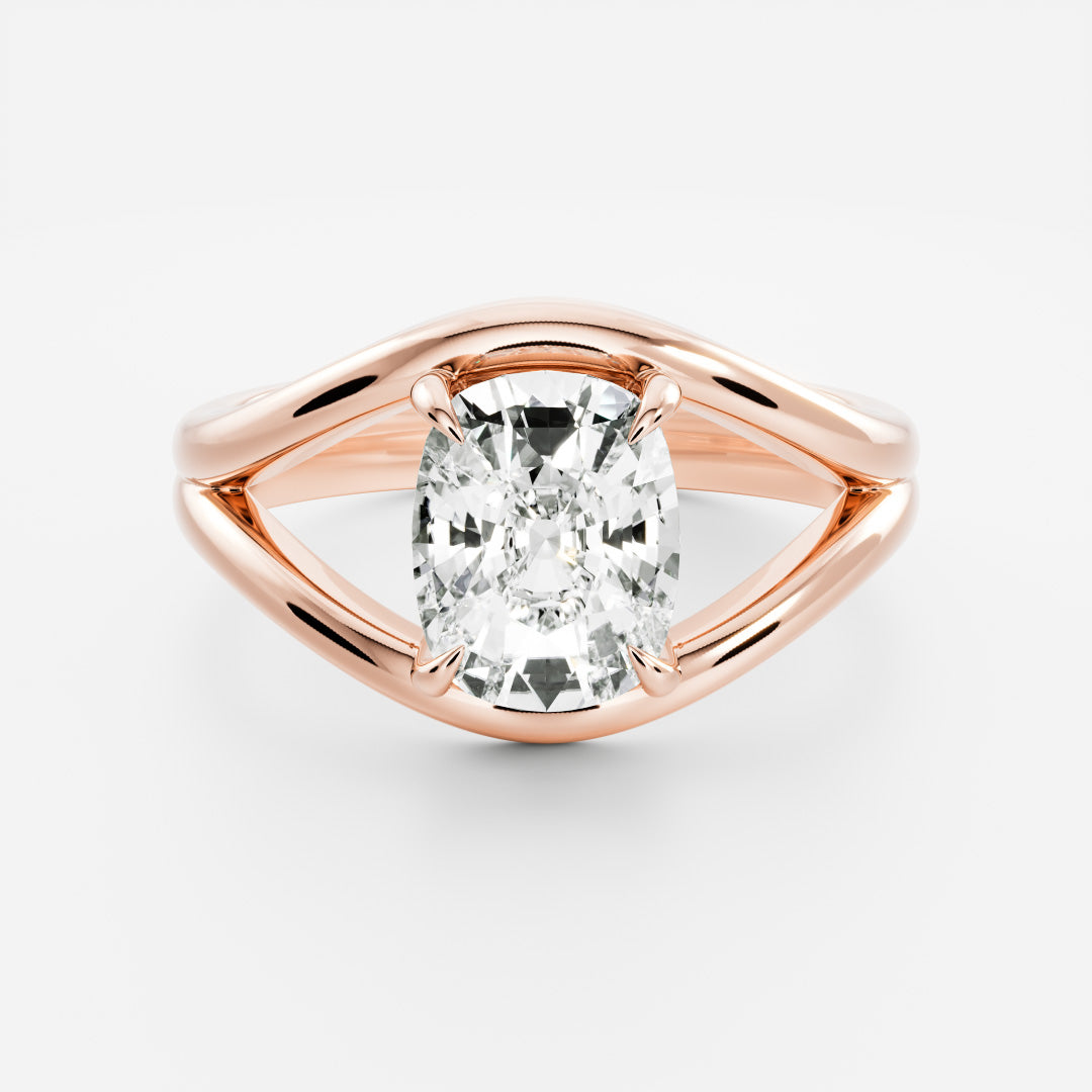 Oval Three Stone Lab Grown Diamond Engagement Ring